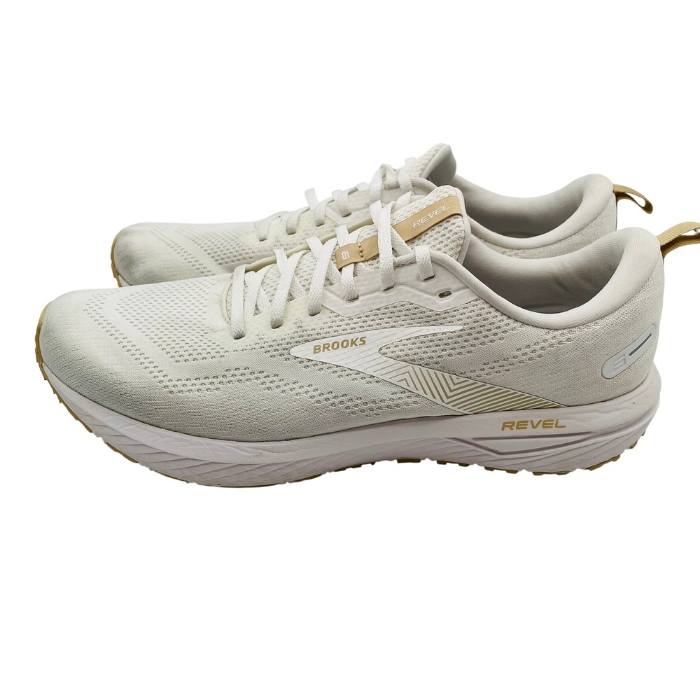 Brooks Revel 6 Running Shoes White Gold DNA Cushioning Mens Size 14 Athletic